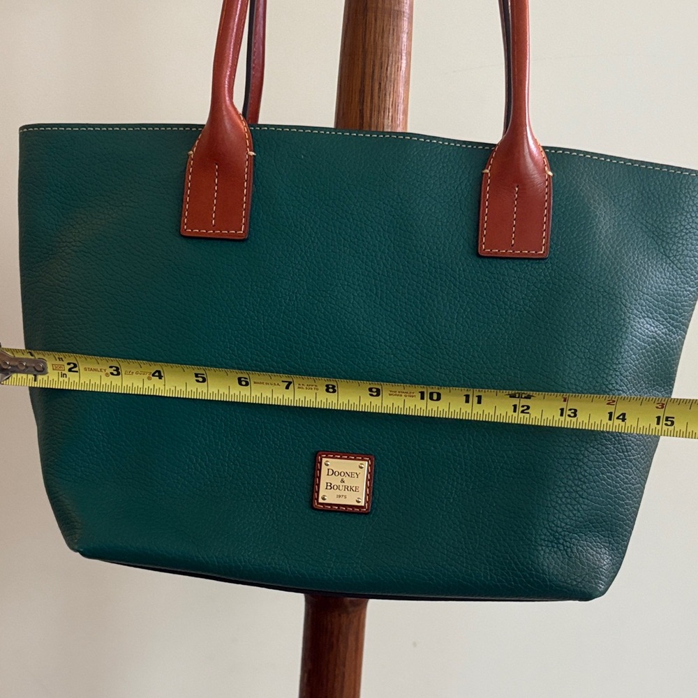 Dooney & Bourke Large Pebble Grain Leather Shoulders Strap Tote Bag - Green - Picture 14 of 16